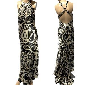 Cache Dress Size 6 Satin Evening Gown Train Mermaid Prom Formal Y2K Long NWT